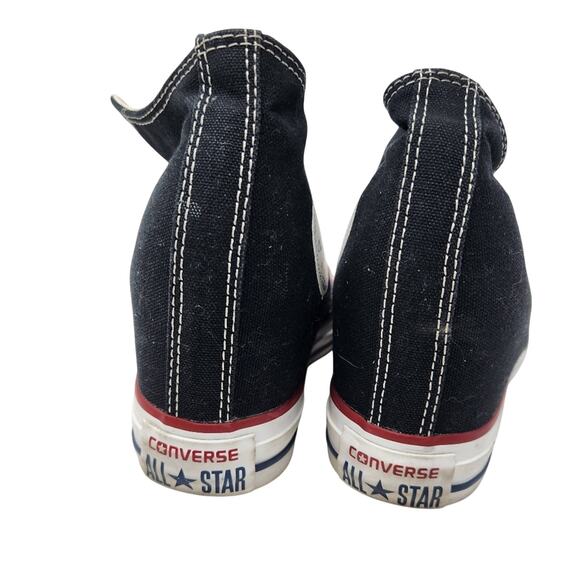 Converse Black and White High-Top Sneakers with Platform Hidden Wedge Size 8 - Picture 7 of 10